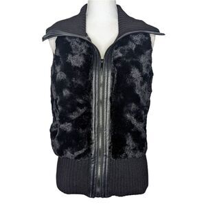 Yoki Vest womens medium black faux fur punk grunge moto witchy New with Tags